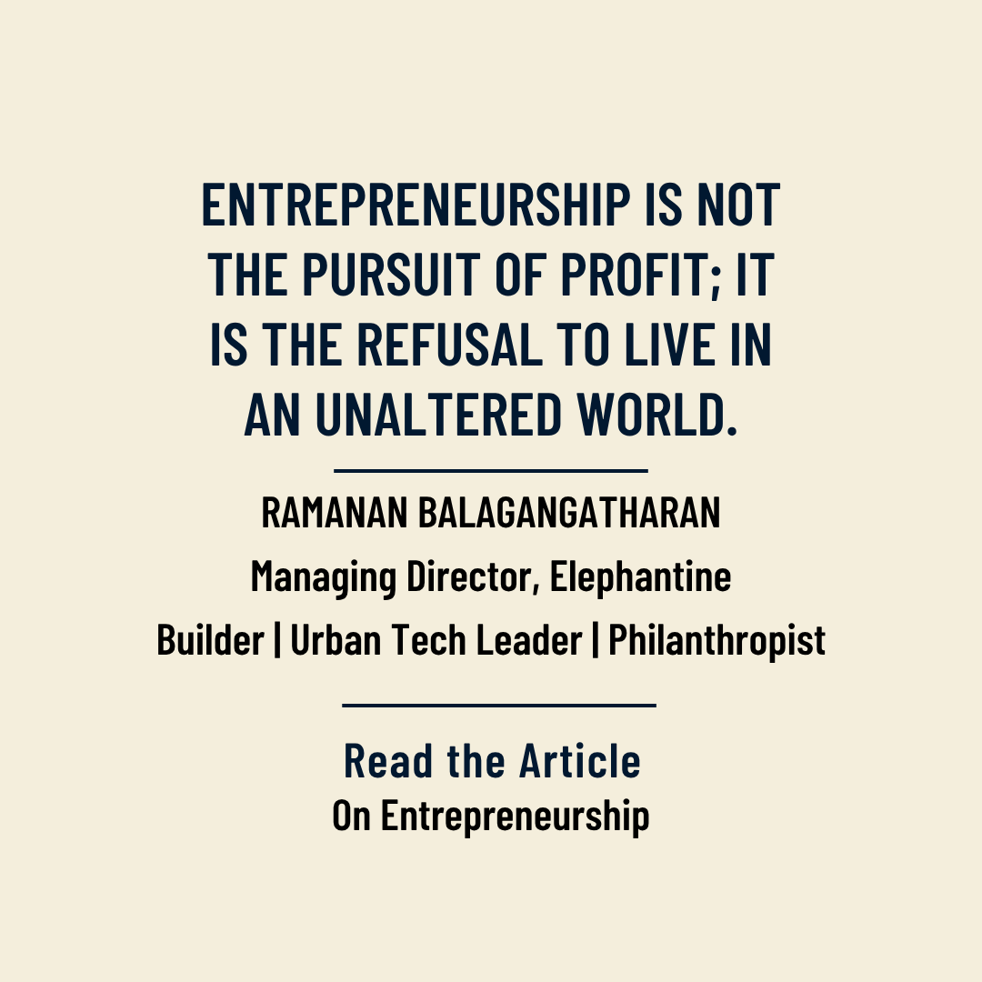 Ramanan_Ba's tweet photo. Entrepreneurship isn’t about numbers—it’s rebellion.
The courage to say this is not enough.
Profit is the result, not the reason.
To build is to protest. To risk is to affirm. To persist is to transform.
- RamananBalagangadharan
#OnEntrepreneurship https://t.co/1Q9Iv1A1cy