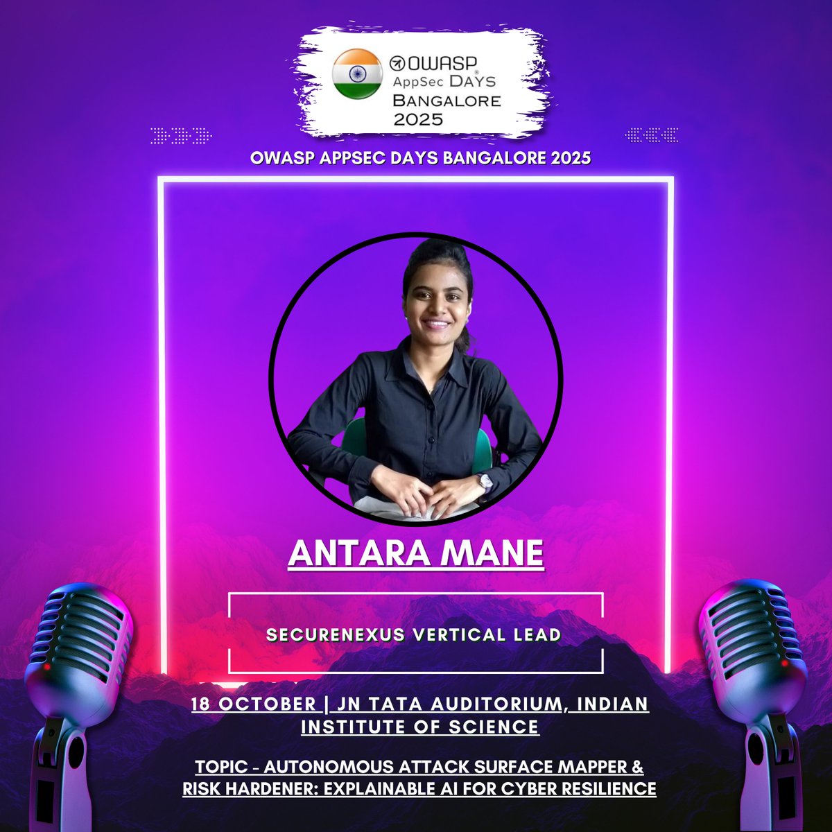 owaspappsecdays's tweet image. We are thrilled to welcome Antara Mane to the stage at OWASP AppSec Days Bangalore 2025!

🌐 More details &amp;amp; registration: lnkd.in/gkfVhers

#OWASP #AppSecDays #AppSecDaysBangalore2025 #CyberSecurity #InfoSec #KeynoteSpeaker #KeynoteAnnouncement2025 #OWASPKeynoteSpeaker