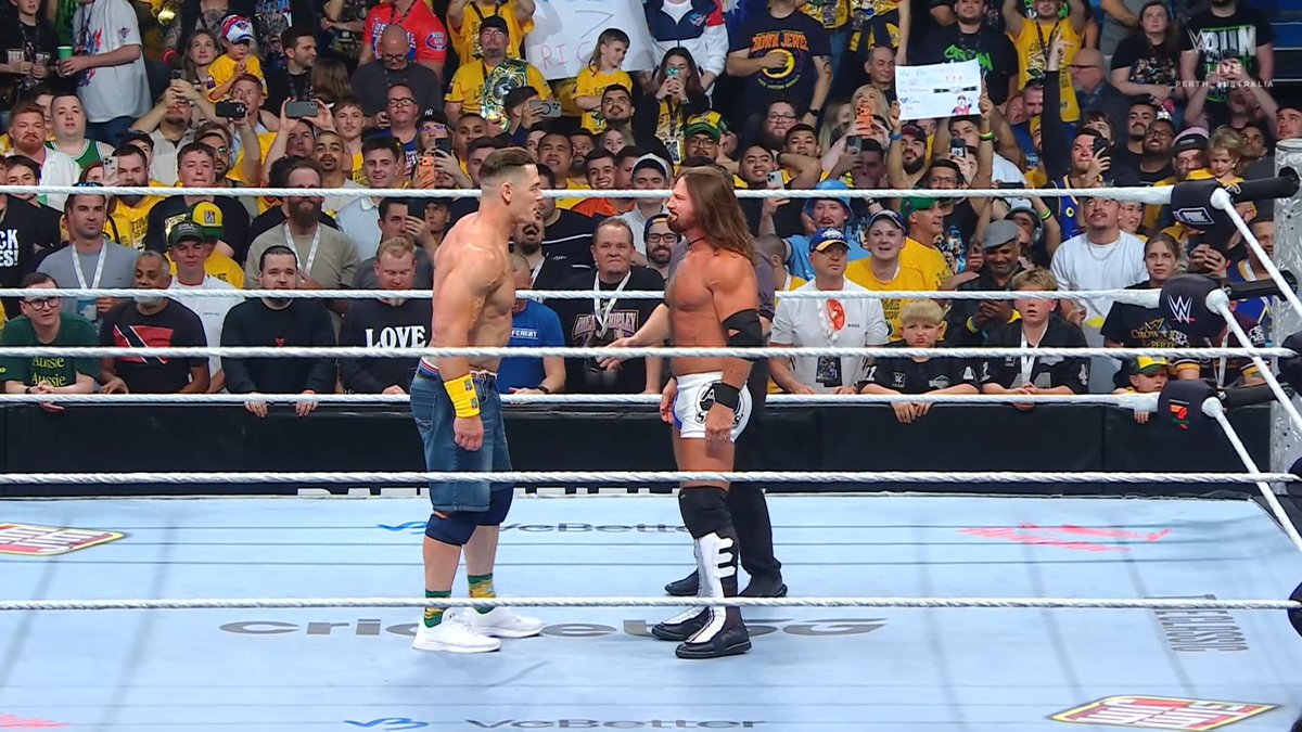 ProWFinesse's tweet image. Mr. WWE vs. Mr. TNA.

John Cena vs. AJ Styles. 

One Last Time.

Chills.