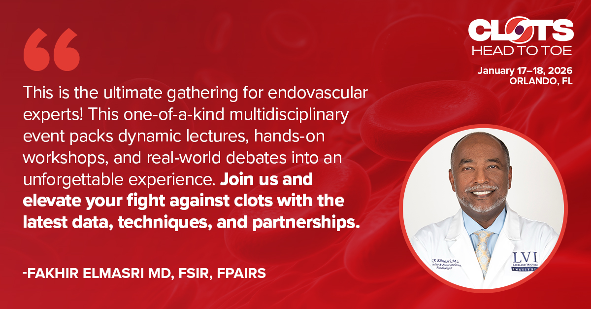 CLIjournal's tweet image. This January, join leading experts in Orlando for two days of cross-specialty education, real-world cases, and evidence-based strategies.

Don’t forget: In honor of World Thrombosis Day on Oct 13, the 13th registrant this month will win a $300 gift card! hubs.ly/Q03M-Fzp0