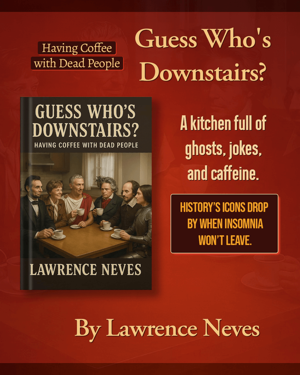 WeBlogBooks's tweet image. At 4 a.m., in a quiet suburban kitchen, Lawrence Neves brews coffee he doesn’t drink and chats with ghosts who’ve been dead for centuries. Dark, funny, and raw. By @SevenBackwards

Available on - amzn.to/4neqtrT