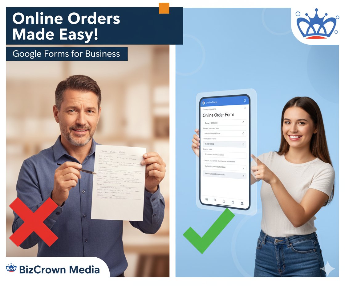 BizCrownMedia's tweet image. Still using pen and paper? 📝 Switch to Google Forms for easy online orders! Share your process in the comments! 📌 More here → #BizCrownMedia #GoogleForms #SmallBusinessTips #Ecommerce #OnlineBusiness #TechHacks #SmallBizOwner