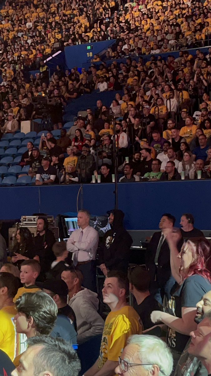 bennytaysPls's tweet image. I’m really watching AJ Styles vs John Cena with CM Punk right next to me. What is this?! #WWECrownJewel