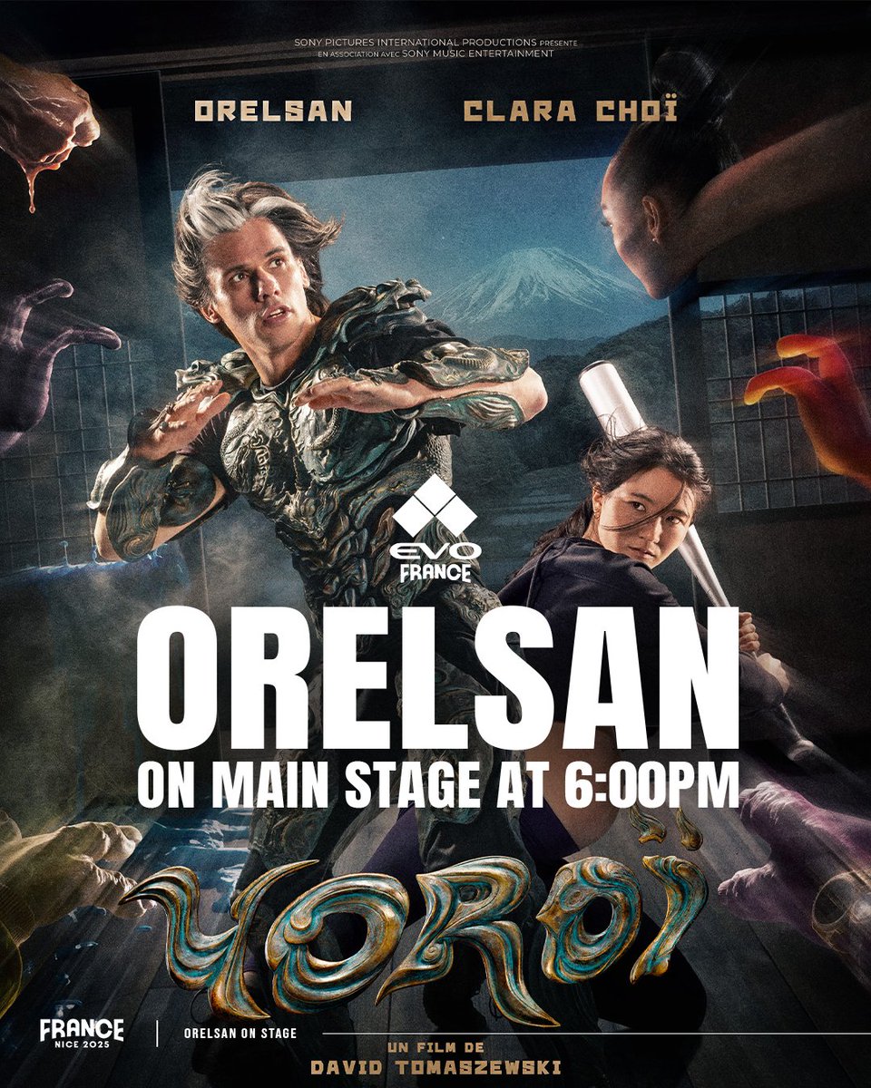 À l’occasion de la sortie du film YOROI (au cinéma le 29 octobre), <a href="/Orel_san/">OrelSan</a>  et l'équipe du film seront avec nous à 18 h sur la grande scène de l’Evo France pour parler cinéma et FGC !