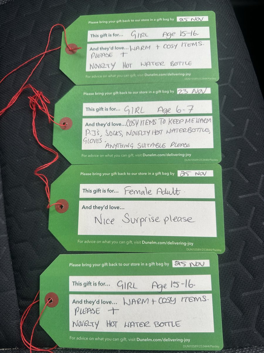 elainew33's tweet image. It’s too early for the C word, BUT this is important!

If you are in a position to help #DeliverJoy, pop along to your local #Dunelm and pick a tag from the tree 

Nobody should wake up on #Christmas with nothing to open 🎄🎁

💜