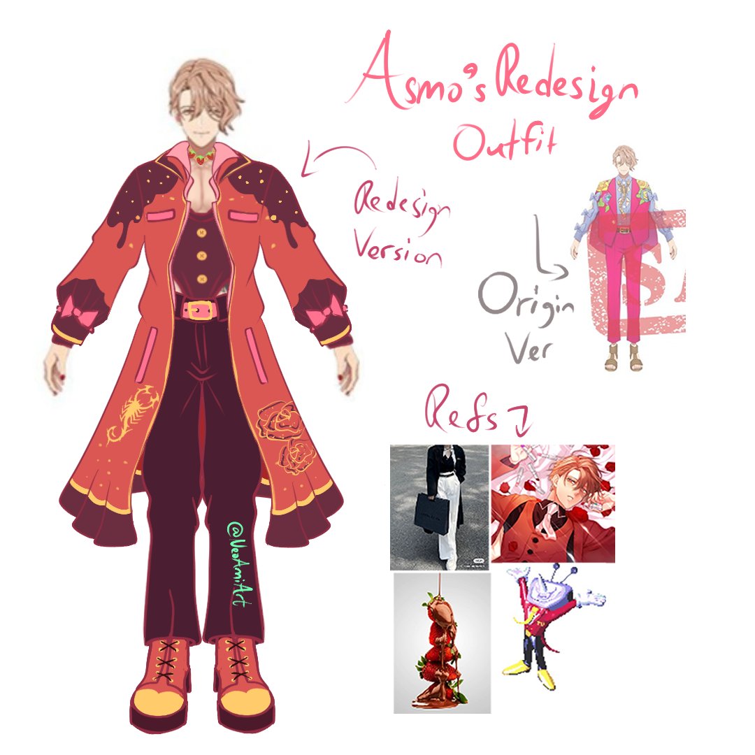 NeoAmiArt's tweet image. Try to redesign Asmo&apos;s casual outfit into my own design : Chocolate-Strawberry theme!🍓🍫
#obeymeasmodeus #obeyme