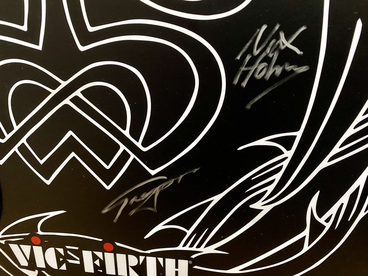 TELLitpaul's tweet image. Souvenir from last night #wolverhampton band signed drum skin @OfficialPL #paradiselostbandb