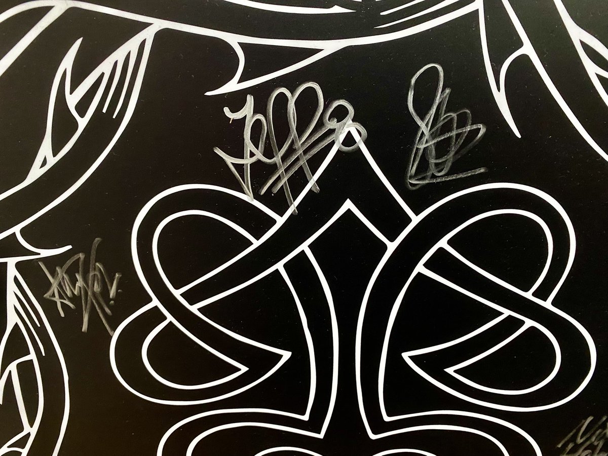 TELLitpaul's tweet image. Souvenir from last night #wolverhampton band signed drum skin @OfficialPL #paradiselostbandb