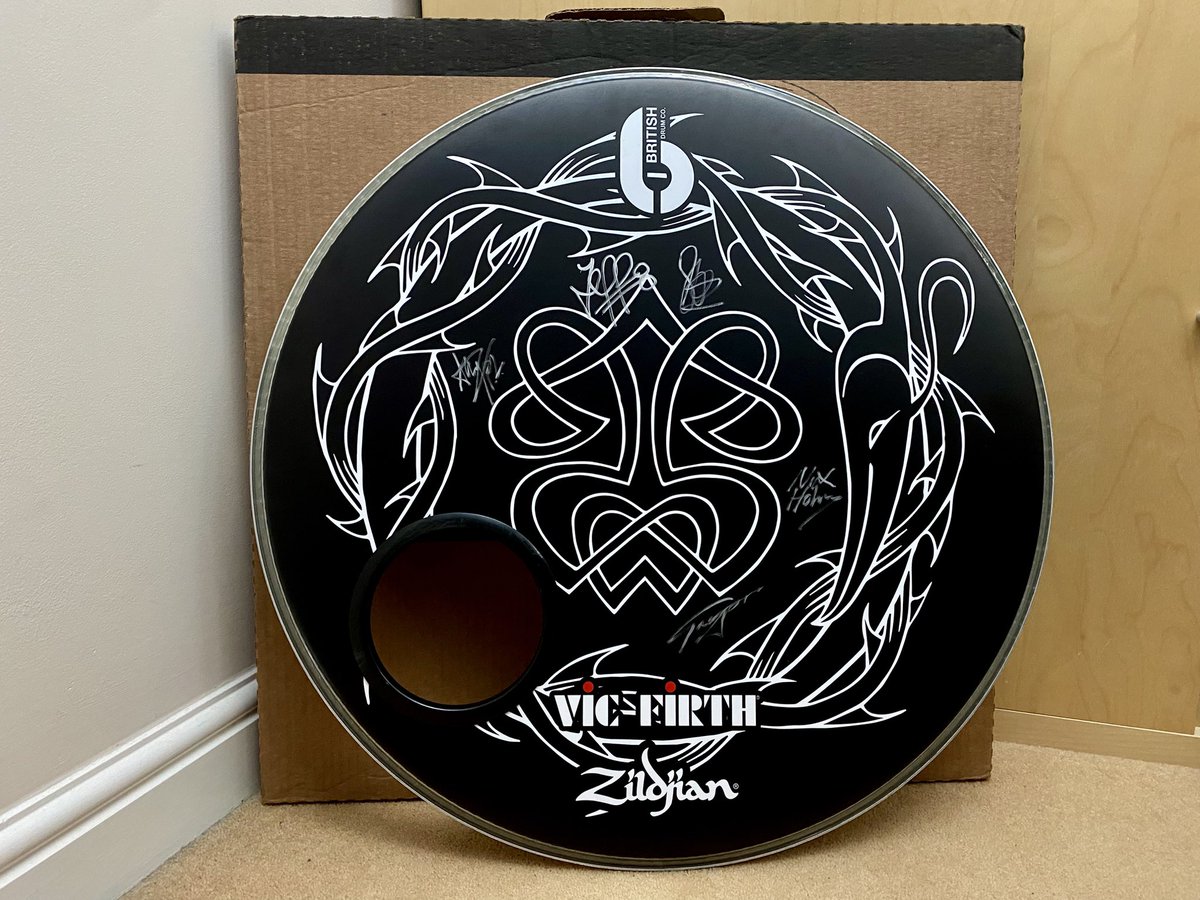 TELLitpaul's tweet image. Souvenir from last night #wolverhampton band signed drum skin @OfficialPL #paradiselostbandb
