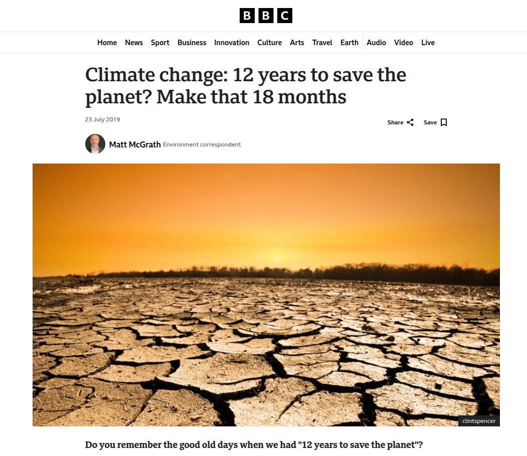 TonyClimate's tweet image. It has been 71 months since the @BBC said we had 18 months to save the planet from global warming

bbc.com/news/science-e…