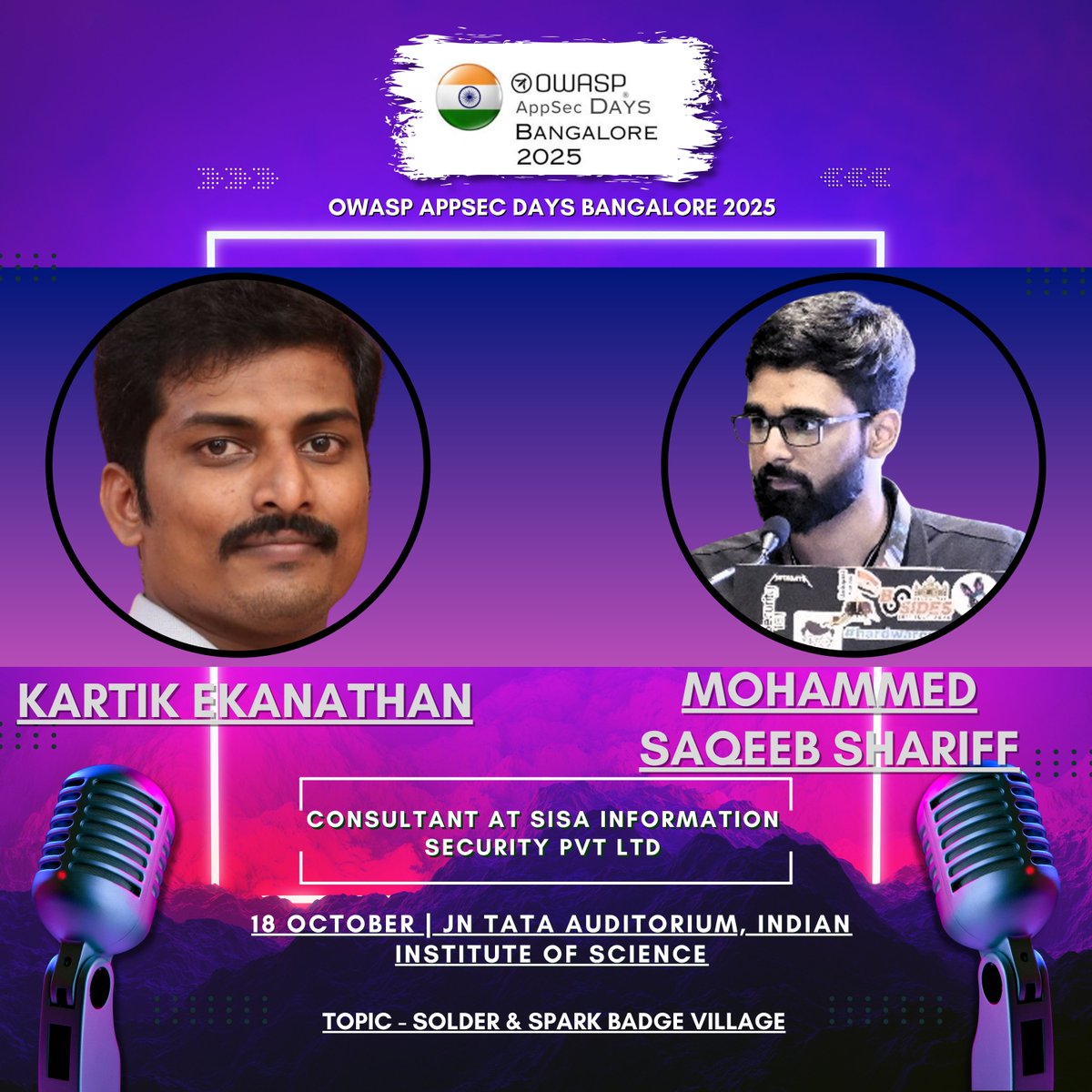 owaspappsecdays's tweet image. We are thrilled to welcome Karthik Ekanathan and Saqeeb (falcnix) to the stage at OWASP AppSec Days Bangalore 2025!

🌐 More details &amp;amp; registration: lnkd.in/gkfVhers

#OWASP #AppSecDays #AppSecDaysBangalore2025 #CyberSecurity #InfoSec #KeynoteSpeaker #OWASPKeynoteSpeaker