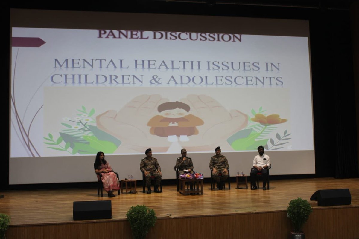 dgafms_mod's tweet image. On the occasion of #WorldMentalHealthDay, #MilitaryHospital Ahmedabad, in collaboration with #NFSU Gandhinagar, conducted a range of activities at Ahmedabad Military Station. A panel discussion involving psychiatrists, paediatricians, PSM specialists of hospital and child…