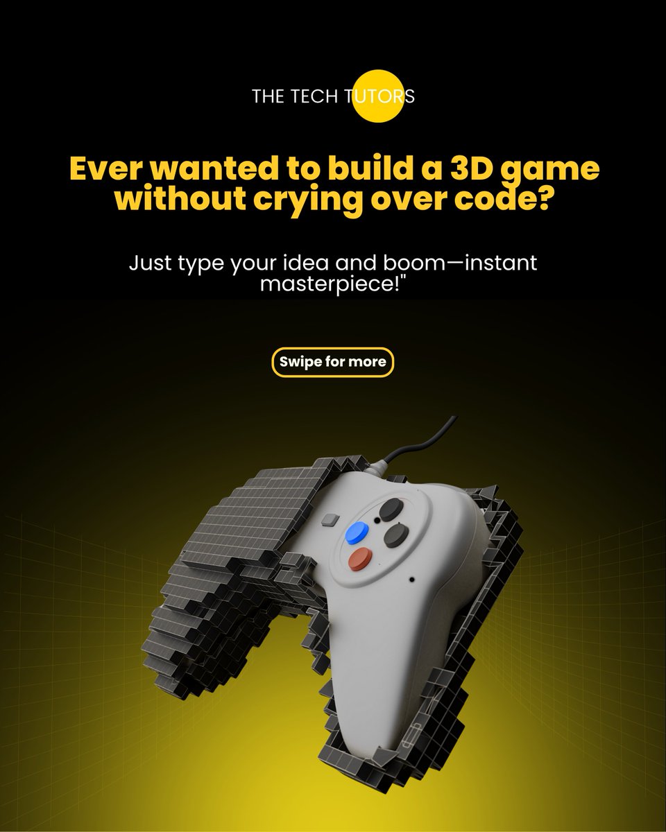 The_Tech_Tutors's tweet image. Dream it, type it, play it - AI just made game dev ridiculously easy!
Try Exists AI, the no-code tool turning ideas into playable games.
Talk to us today &amp;amp; follow for more AI tools! 🚀

#AIForGamers #NoCodeDev #ExistsAI #TechTools #ITServices
