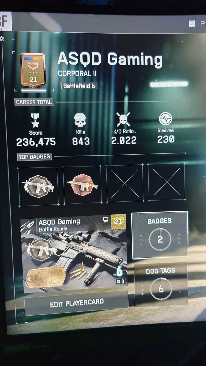 My stats for Day 1 of Battlefield 6 🫡