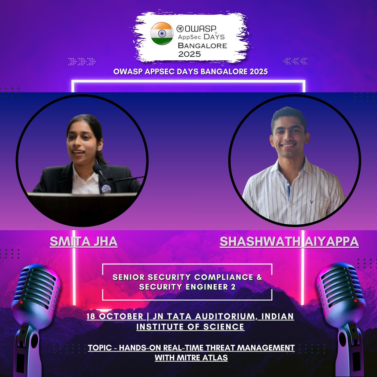owaspappsecdays's tweet image. We are thrilled to welcome Smita Jha and P P Shashwath Aiyappa to the stage at OWASP AppSec Days Bangalore 2025!

🌐 More details &amp;amp; registration: lnkd.in/gkfVhers

#OWASP #AppSecDays #AppSecDaysBangalore2025 #CyberSecurity #InfoSec #KeynoteSpeaker #OWASPKeynoteSpeaker
