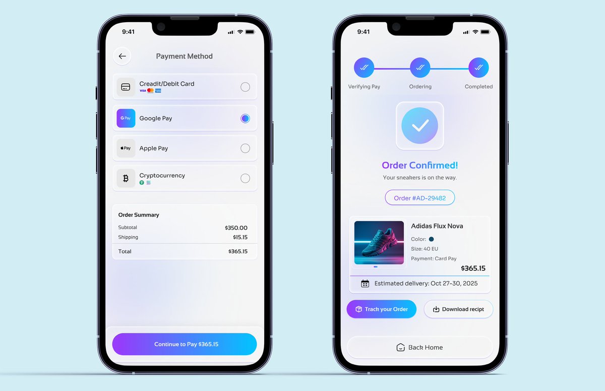 BlissDezigns's tweet image. They said AI can’t style you 🤔
So I designed an app that proves it can.👍

Meet Neura Kicks, an AI-powered sneaker app that:
1.  Finds your perfect fit from a photo
2.  Lets you search by voice or color
3.  Buys instantly with crypto or card

Design should think with you, not…