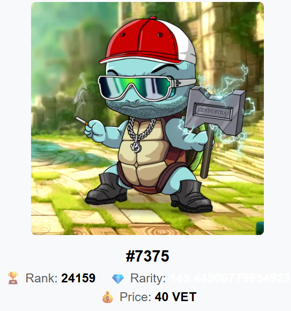 Dutchie_Vader's tweet image. 🔥 Just listed Squadonian V2 #7375 on the @SQUADVeChain Marketplace!

🎴 #7375
🏆 Rank: 24159 | 💎 Rarity: 149.44906779654923
💰 Price: 40 VET

Check it out now:
SQUADVeChain.art

#NFT #VeChain #SQUAD