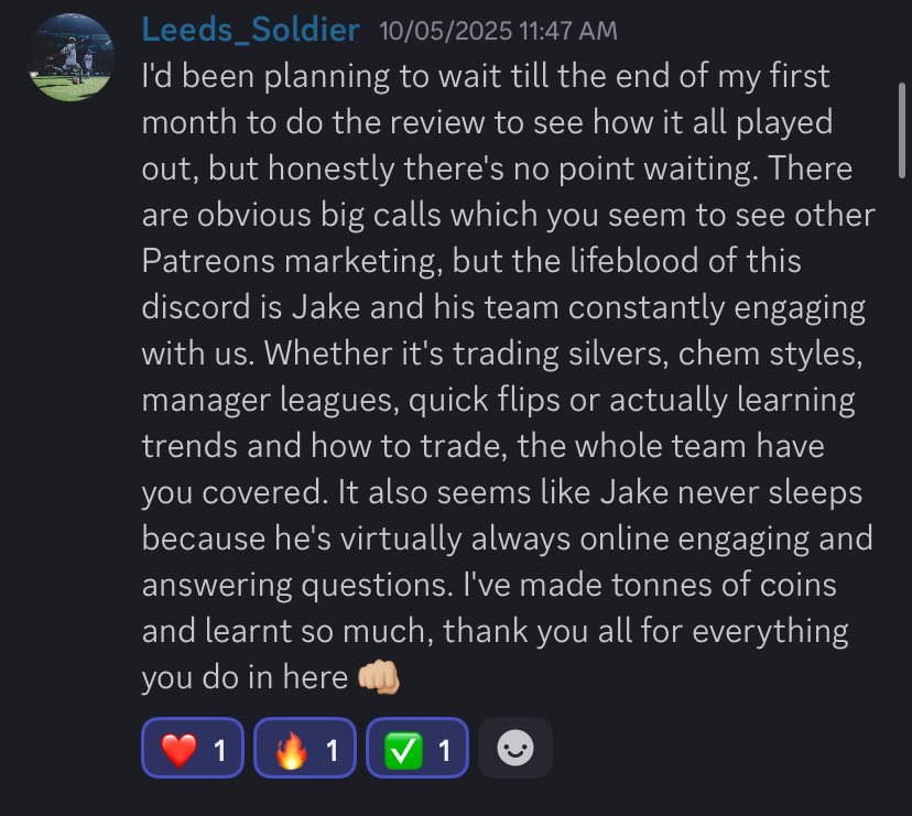 Jake_FutTrading's tweet image. Thanks for all the support this year 🤯

We&apos;re now on our last spots in total amd it&apos;s MUCH cheaper to join on a web browser 🤝

Also have a yearly offer of $125(USD) DM me &quot;Season Pass&quot; 💌

Come cook with us 👨🏼‍🍳 

I&apos;ll have 20 million coins by Monday 💰💰

patreon.com/JakeFUTTrading