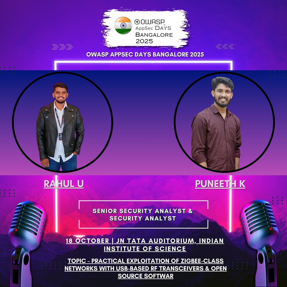 owaspappsecdays's tweet image. We are thrilled to welcome Rahul U and Puneeth K to the stage at OWASP AppSec Days Bangalore 2025!

🌐 More details &amp;amp; registration: lnkd.in/gkfVhers

#OWASP #AppSecDays #AppSecDaysBangalore2025 #CyberSecurity #InfoSec #KeynoteSpeaker #OWASPKeynoteSpeaker