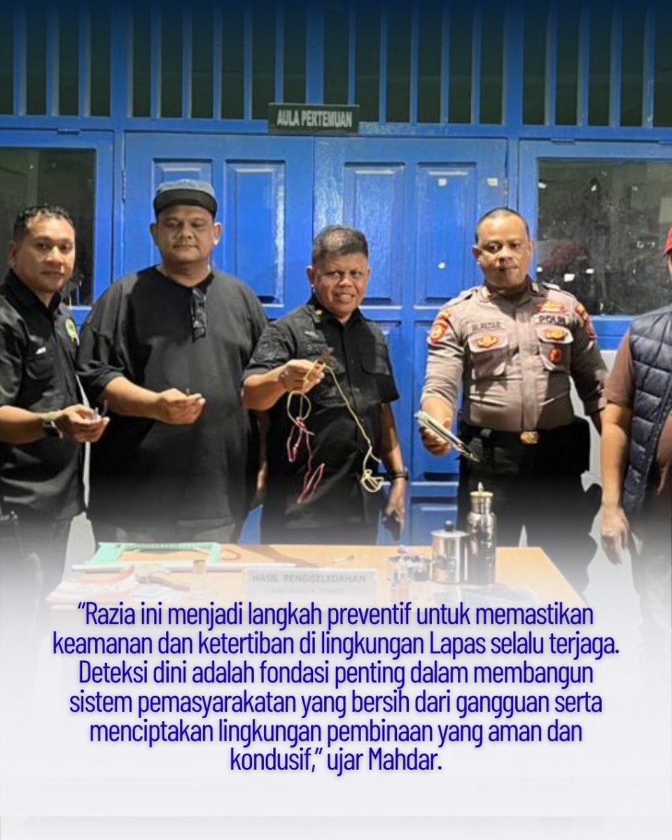 lapasternate's tweet photo. Razia Gabungan Serentak Lapas Ternate, Langsung dipimpin Kakanwil Ditjenpas Malut https://t.co/fUvFgpLkoB