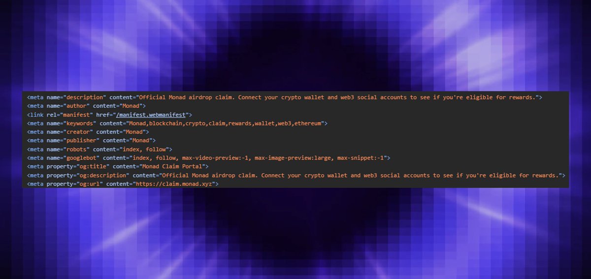 BigAbdulWeb3's tweet image. A sneak peak of the monad airdrop claim site:

-connect wallet (testers)
- Connect socials (discord, X, farcaster)

Testers won, social contributors won.

monad is for everyone