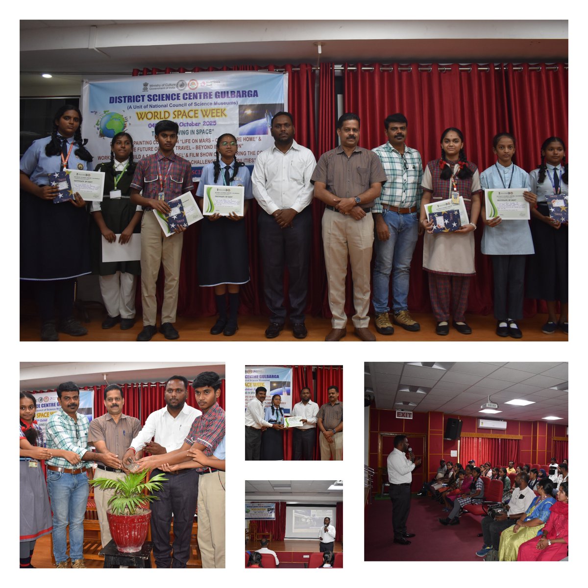 dscgulbarga's tweet image. Valediction of World Space Week 2025 and distribution of prizes @dscgulbarga a unit of @ncsmgoi, @MinOfCultureGoI   on 10 October2025
#WorldSpaceWeek  
@gssjodhpur @Rao_InderjitS @PIB_India @PIBCulture @secycultureGOI