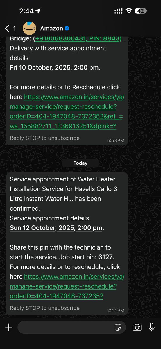 saurabhwidu's tweet photo. @amazonIN is not able to provide such a simple service of geyser installation.Most of the sevice technicians are a bunch of liars giving fake excuses to not fulfill the appntmnt timings and rescheduling the appntmnts on their https://t.co/Z6ZTn9zivP seems amazon has no control https://t.co/lRZZYdU2wE