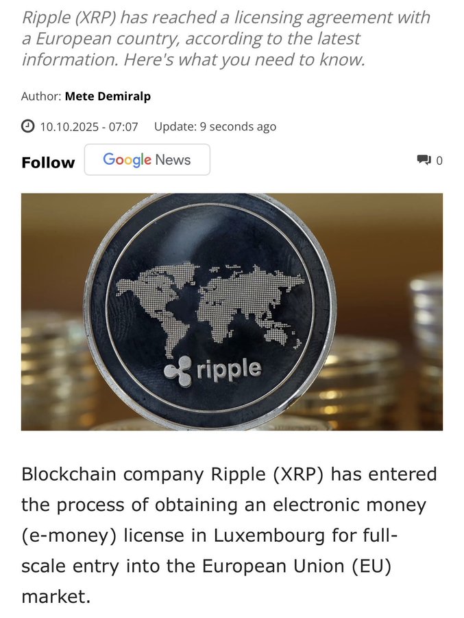 Steph_iscrypto's tweet image. 💥BREAKING:
RIPPLE HAS REPORTEDLY SECURED A LICENSING DEAL WITH A EUROPEAN NATION!