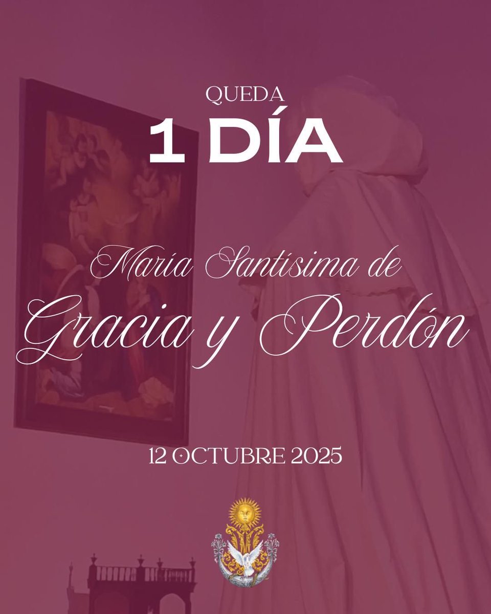 [BENDICIÓN]

Mañana, la Parroquia de Santa María de la Encarnación se iluminará con la Bendición de María Santísima de Gracia y Perdón.
Un día histórico para nuestra Cofradía y la ciudad.

#GratiaPlena