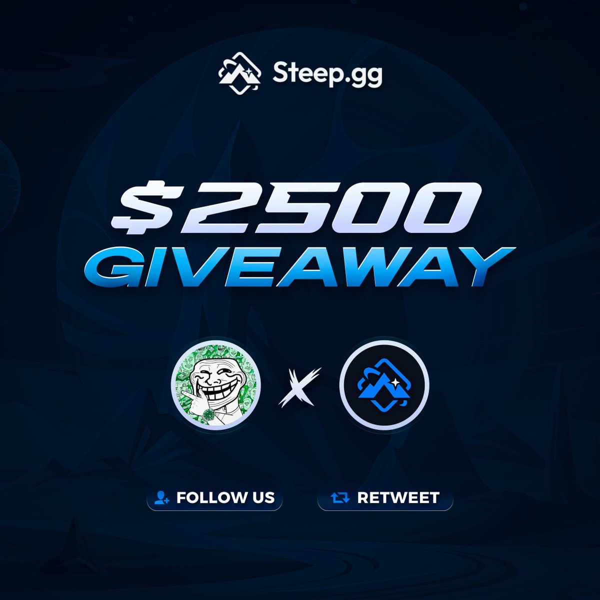 Cryptoze0's tweet image. $2500 Giveaway (5 winners)

‣ Follow @steepdotgg &amp;amp; @cryptoze0
‣ Like &amp;amp; RT
‣ Tag two friends

7D⏳