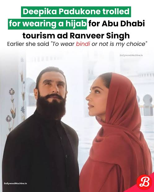 selmachouhan's tweet image. People are actually comparing india, a secular country, with abu dhabi, WHICH IS NOT. Here, anyone can practice their religion however they want. You cant question our constitution. And if you do wanna compare, why not start with crime rates and legal penalties?
#DeepikaPadukone
