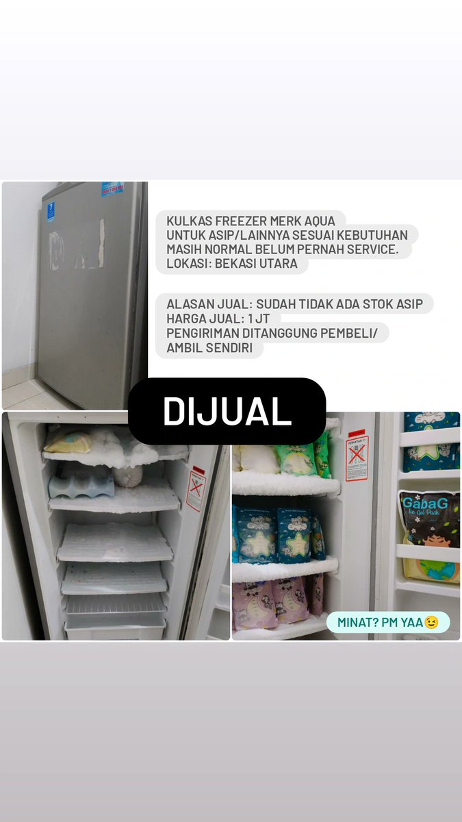 Chrnnsmeida's tweet photo. WTS Kulkas dan Freezer dom Bekasi Utara https://t.co/igQcV6uaAu