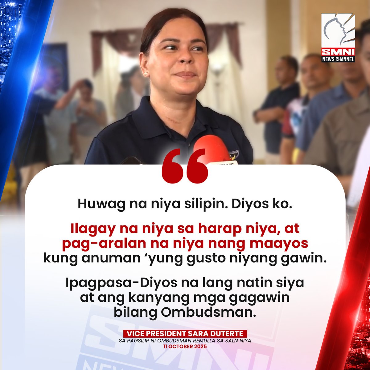 “HUWAG MO NANG SILIPIN”

Hindi nagpatinag si Vice President Sara Duterte sa planong pagsilip ni Ombudsman Boying Remulla sa kanyang Statement of Assets, Liabilities and Net worth o SALN.

1/2