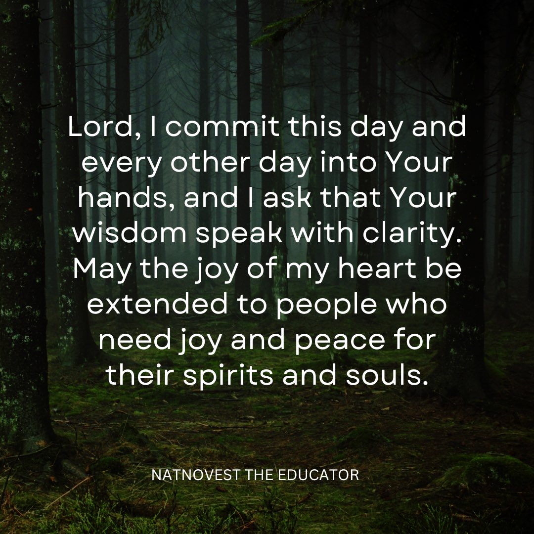 Natnovest97's tweet image. Lord, I commit this day and every other day into Your hands, and I ask that Your wisdom speak with clarity. 

#prayer #awakening #LeadershipInAction