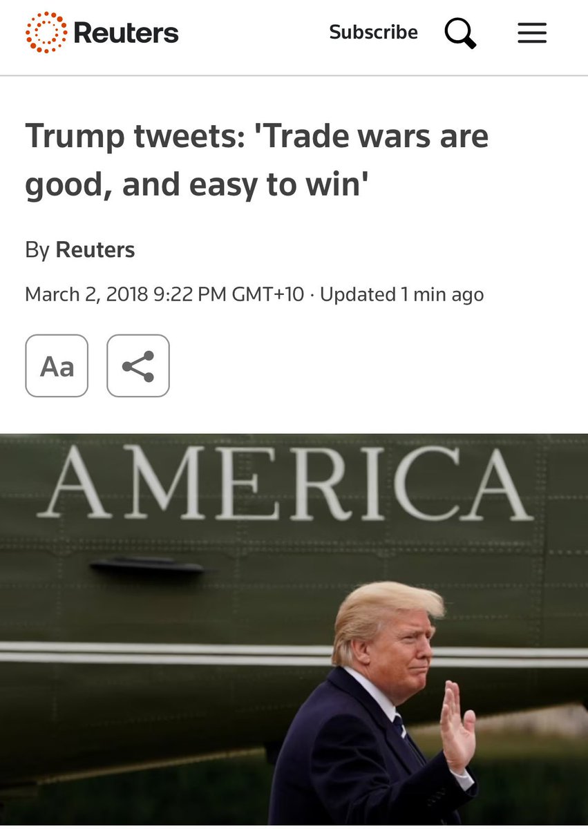 Kathleen_Tyson_'s tweet image. The trade war started in Trump's first term, March 2018, with Trump tweeting, 'Trade wars are good, easy to win'.
Huawei's COO Meng was then arrested 1 December 2018 on the orders of John Bolton.
Trump pretending yesterday, 'This is not something that I instigated, but rather a…