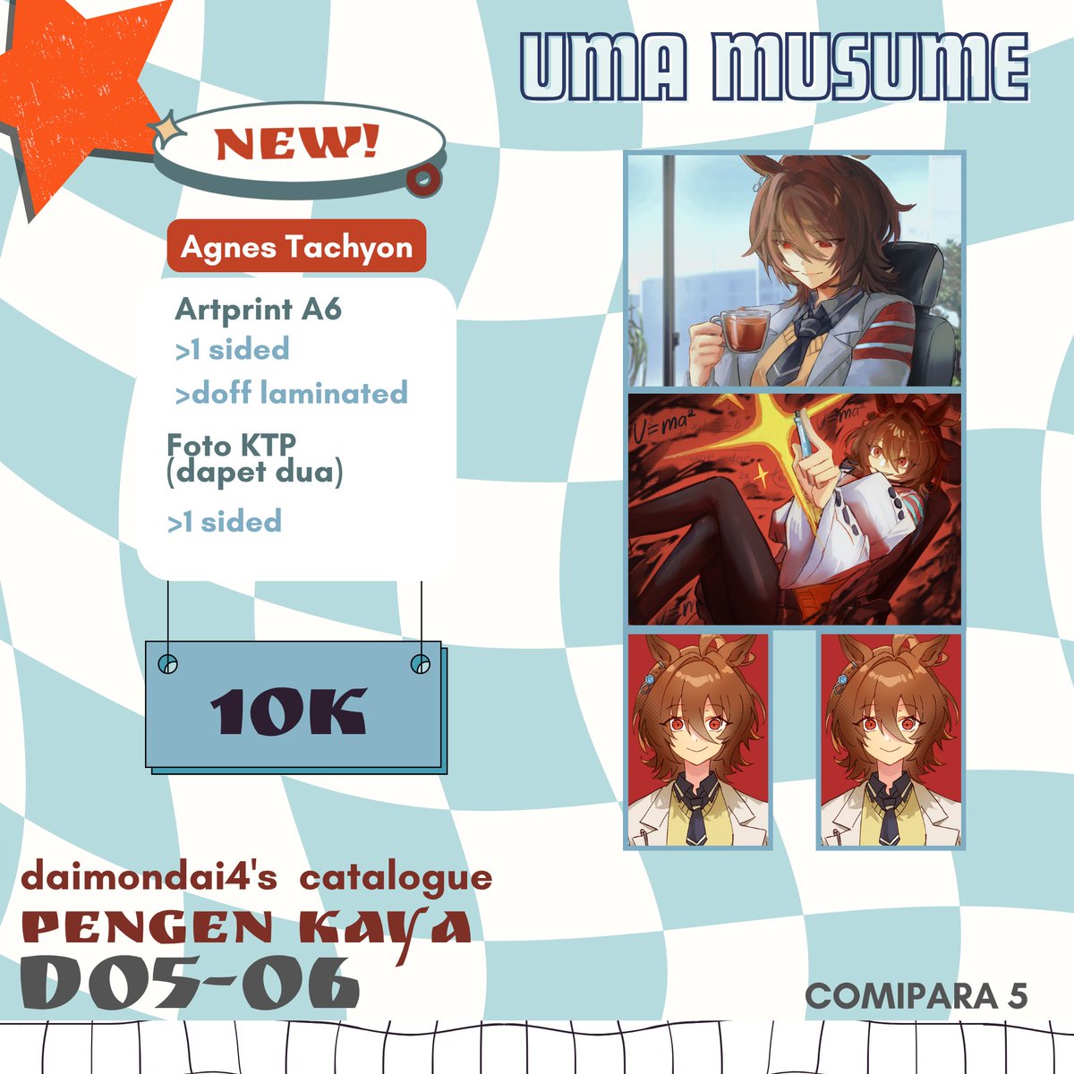 daimondai4's tweet image. Halo! This is my complete catalog for Comipara 5! d=(^o^)=b

OTS aja
Pengen Kaya D05-06 [2days]

📚Ada komik original &amp;amp; light novel original juga
🐴Merch fandomnya ada uma musume!

See you there :D
Share &amp;amp; 🩵 are appreciated! Thank you p(^^)q

#comipara5 #comipara5catalog