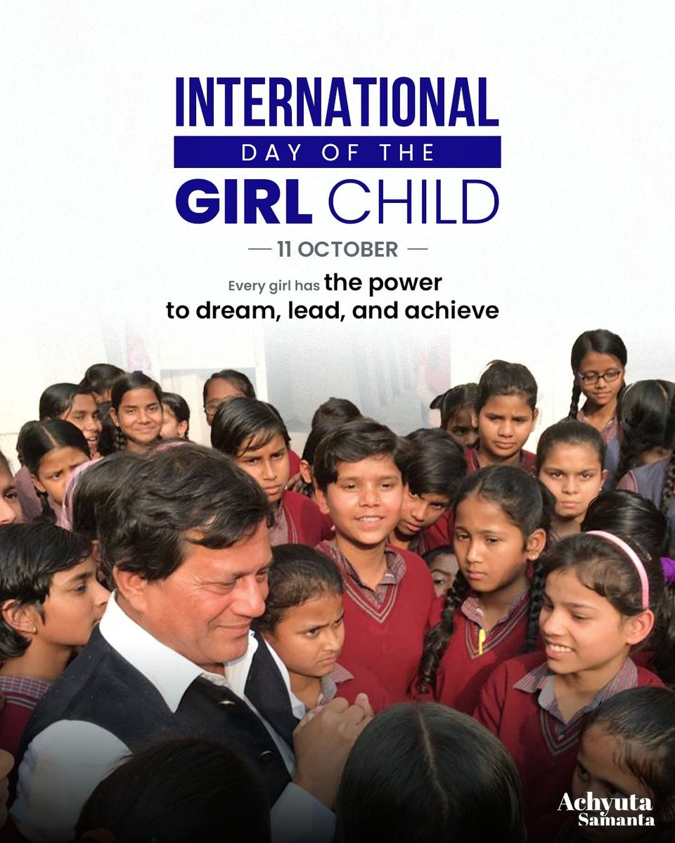 achyuta_samanta's tweet image. Every girl child is a blessing — a source of strength, hope &amp;amp; endless possibilities. On International Day of the Girl Child, I salute all girls for their courage &amp;amp; dreams. At KISS, where more girls than boys study, we believe empowering one girl means empowering a generation.