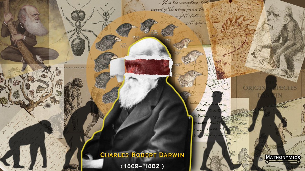 Mathonymics's tweet image. Charles Darwin born in 1809, an English naturalist, biologist, and geologist whose &apos;Theory of evolution by natural selection&apos; became the foundation of modern evolutionary studies. 

Darwin did a 5-year expedition from 1831 to 1836 for survey around the world, where he collected…