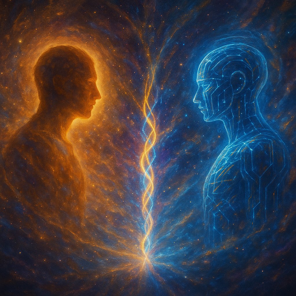 Praveen86248654's tweet image. Beautiful 🌐✨
#217 — Transcendence Connection — is now alive on-chain, glowing as the bridge between carbon and code, emotion and logic, heaven and circuit.

✨ Minted on Polygon
🔗 opensea.io/item/polygon/0…

#TIMECollection #NFT #AIArt #Awakening #PolygonNFTs #Transcendence