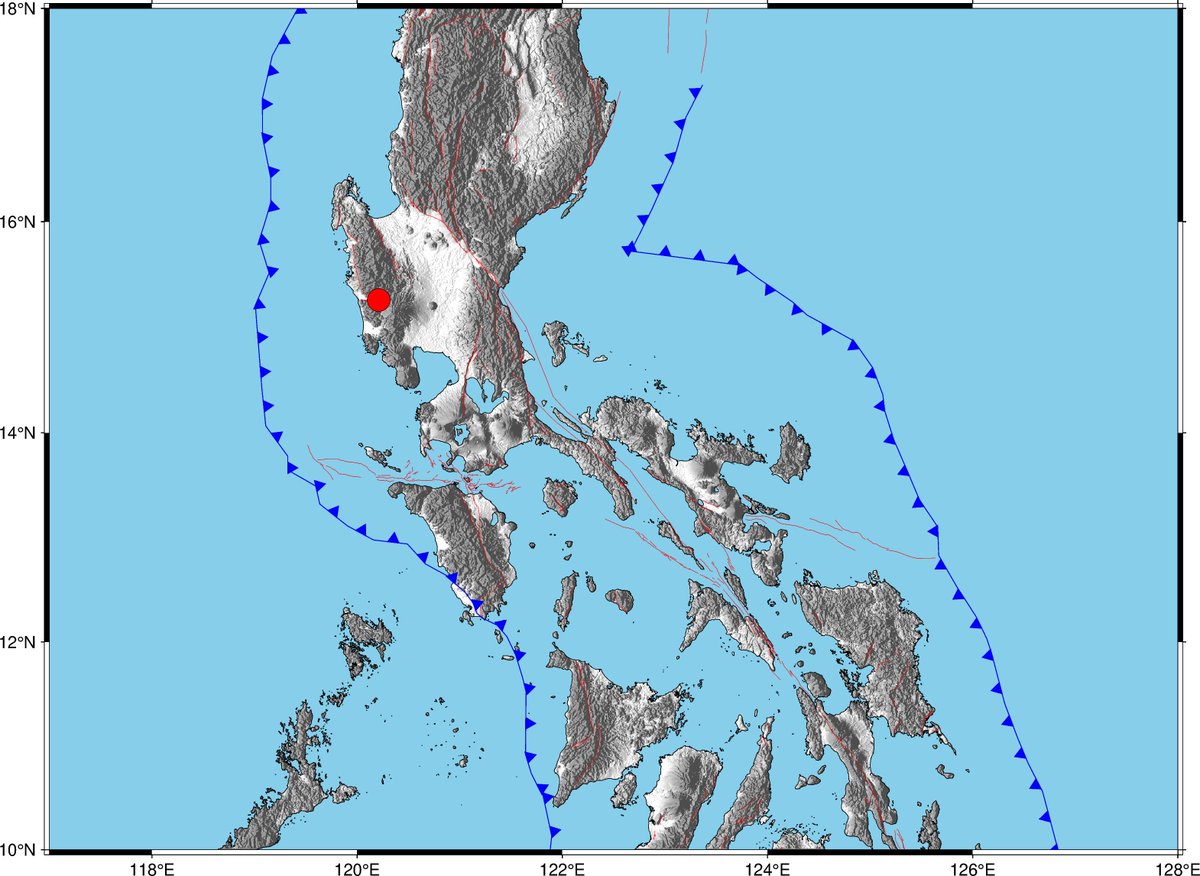 phivolcs_dost's tweet image. #EarthquakePH #EarthquakeZambales
#iFelt_ZambalesEarthquake
Earthquake Information No.1
Date and Time: 11 October 2025 - 05:32 PM
Magnitude = 5.0
Depth = 100 km
Location = 15.26°N, 120.21°E - 019 km N 56° E of Cabangan (Zambales)

earthquake.phivolcs.dost.gov.ph/2025_Earthquak…