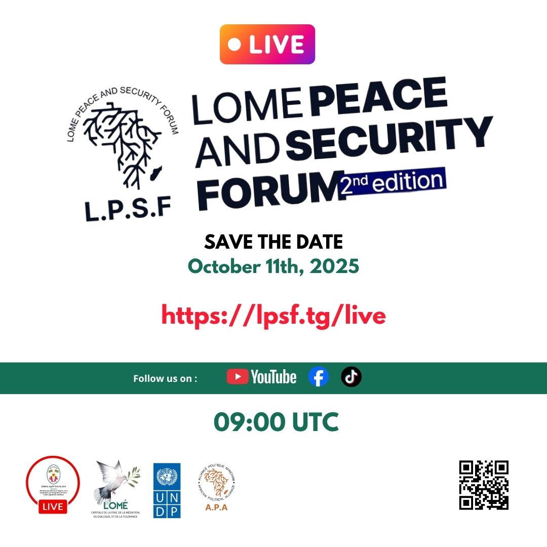 Suivez en direct la cérémonie d'ouverture et les discussions en panel via le site officiel du LOME PEACE AND SECURITY  FORUM lpsf.tg/live et sur les réseaux sociaux  via youtube.com/watch?v=10uzai…