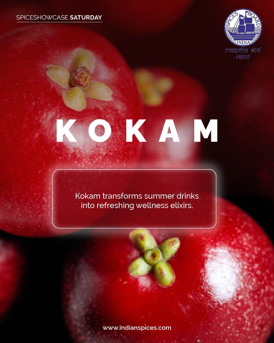 Spices_Board's tweet image. From the iconic sol kadhi of Maharashtra to Kerala&apos;s kokam curry and Goan seafood preparations, this versatile fruit adds tangy depth and beautiful color. Its unique sweet-sour profile is irreplaceable in authentic coastal cooking.
@DoC_GoI 
#SpiceShowcaseSaturday #Kokam…