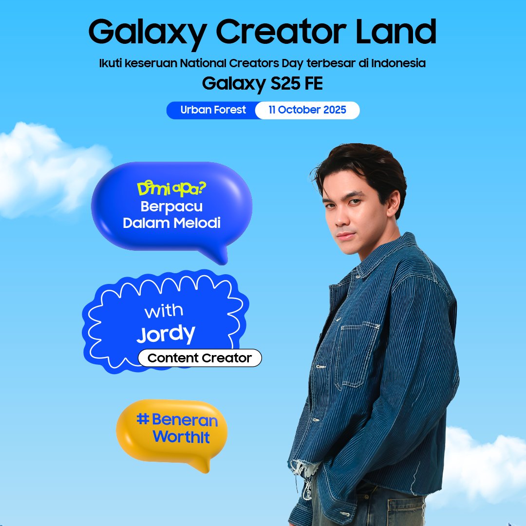 DEMI APA tebak kapasitas baterai Galaxy S25 FE yang bikin Jordy Riz puas main game seharian bisa dapetin total hadiah Rp3.750.000 ⁉🤑

A. 4,900 mAh 
B. 3,240 mAh 

Reply sebanyak-banyaknya dengan #Galaxy25 FE #BeneranWorthIt #GalaxyCreatorLand #S25FEGameDay
