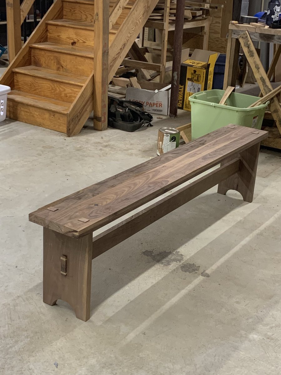 divdiff1's tweet image. Walnut shaker style bench