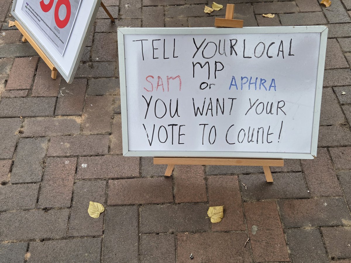 MVMWarrington's tweet photo. Today we are engaging with the people of Chester, encouraging them to tell their local MPs, one of whom happens to be Minister for Democracy @SamanthaDixonMP they want a fairer voting system. #PRnow #Chester https://t.co/SQaOXcPVs9