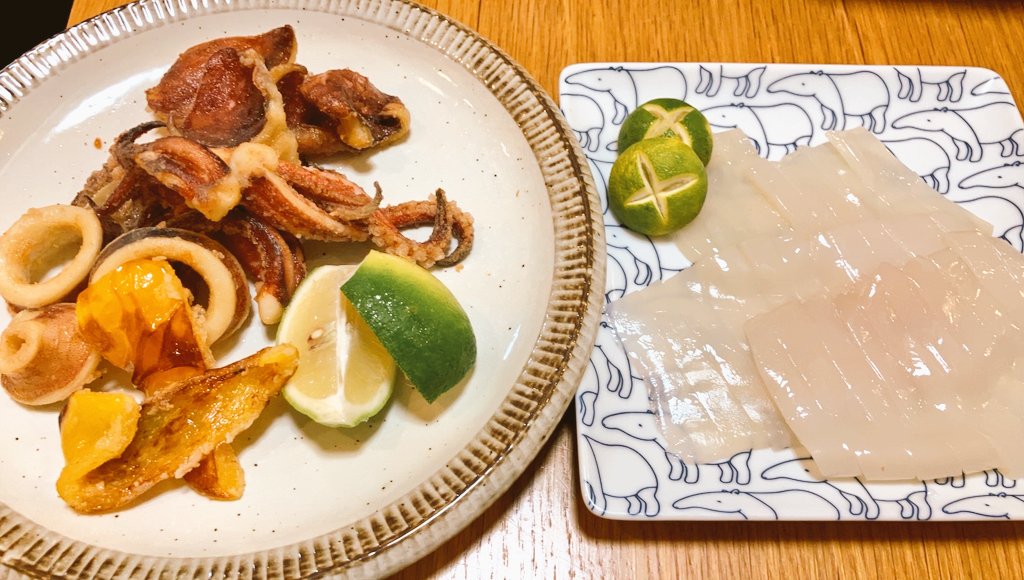 イカ刺し×酢橘
イカ唐×グリーンレモン