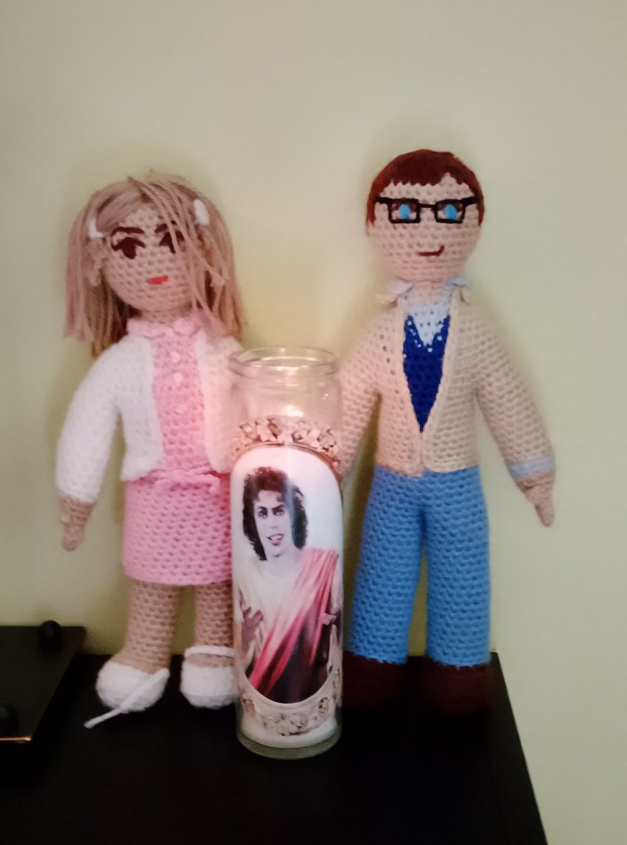 JohnHuculiak's tweet photo. It's that time of year; so I decided to take Brad &amp; Janet out for a ride! The dolls themselves I bought them to support the funeral costs of their crafter some years back. Which brings me to ask, what is your favourite quote or scene from any production? #RockyHorror #DammitJanet https://t.co/h1seEYf5qW