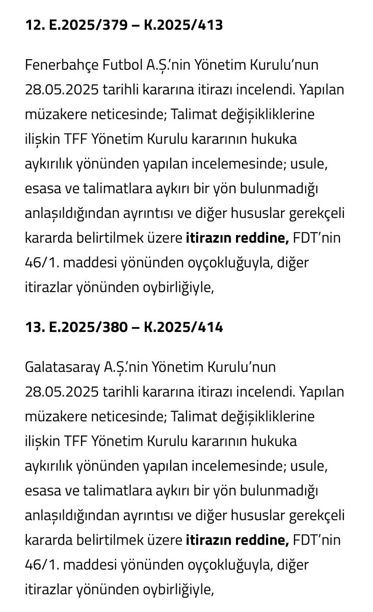 Yazmış da yazmış, ama içerik bomboş!
Galatasaray yazdığı yere baktım gerisi laf salatası olduğu için, paylaştığı linke de. 
Meğersem fb de aynı itirazda bulunmuş ama bu paylaşımda adı geçmiyor ne hikmetse(!)