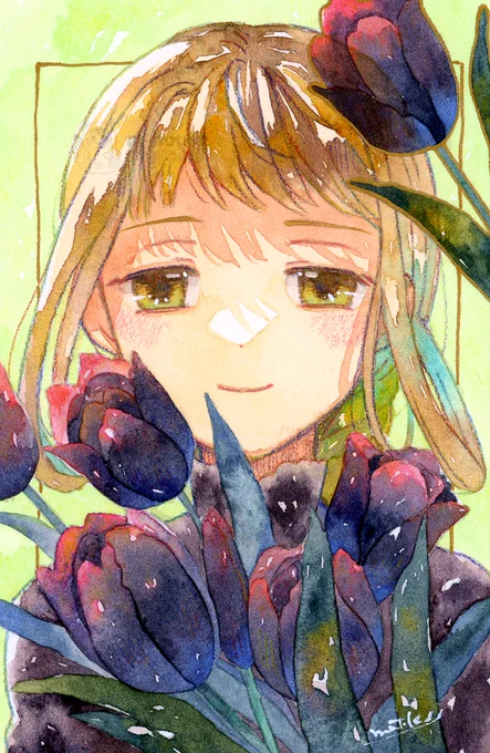#日常原画収穫祭2025 透明水彩で夢のかけらをすくうような絵を描いています。 最近自分の中では頻繁に絵を投稿しているで、宜しければメディア欄もご覧ください