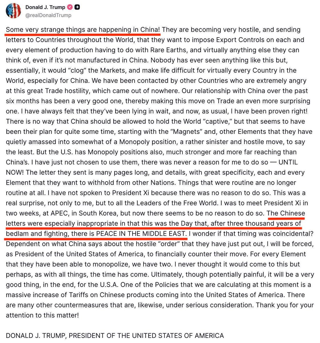 Mayur52974592's tweet image. चीन ने रेयर अर्थ मिनरल्स को लेकर कड़े नियमों का ऐलान कर भारत की भी लंका लगा दी है।
चीन 17 रेयर अर्थ मिनरल्स में से 12 की अकेले प्रोसेसिंग करता है। यानी आपको अगर गोरखपुर के फुटपाथ पर रेयर अर्थ मिनरल का टुकड़ा मिल जाए तो आप उसका कुछ नहीं कर सकते।
उसे प्रोसेसिंग के लिए चीन ही…